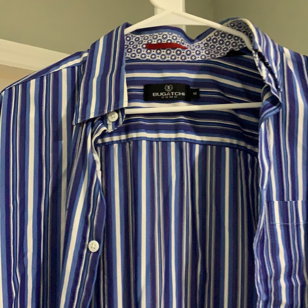 Bugatchi Uomo M Button Down Blue Stripe Men’s - image 2